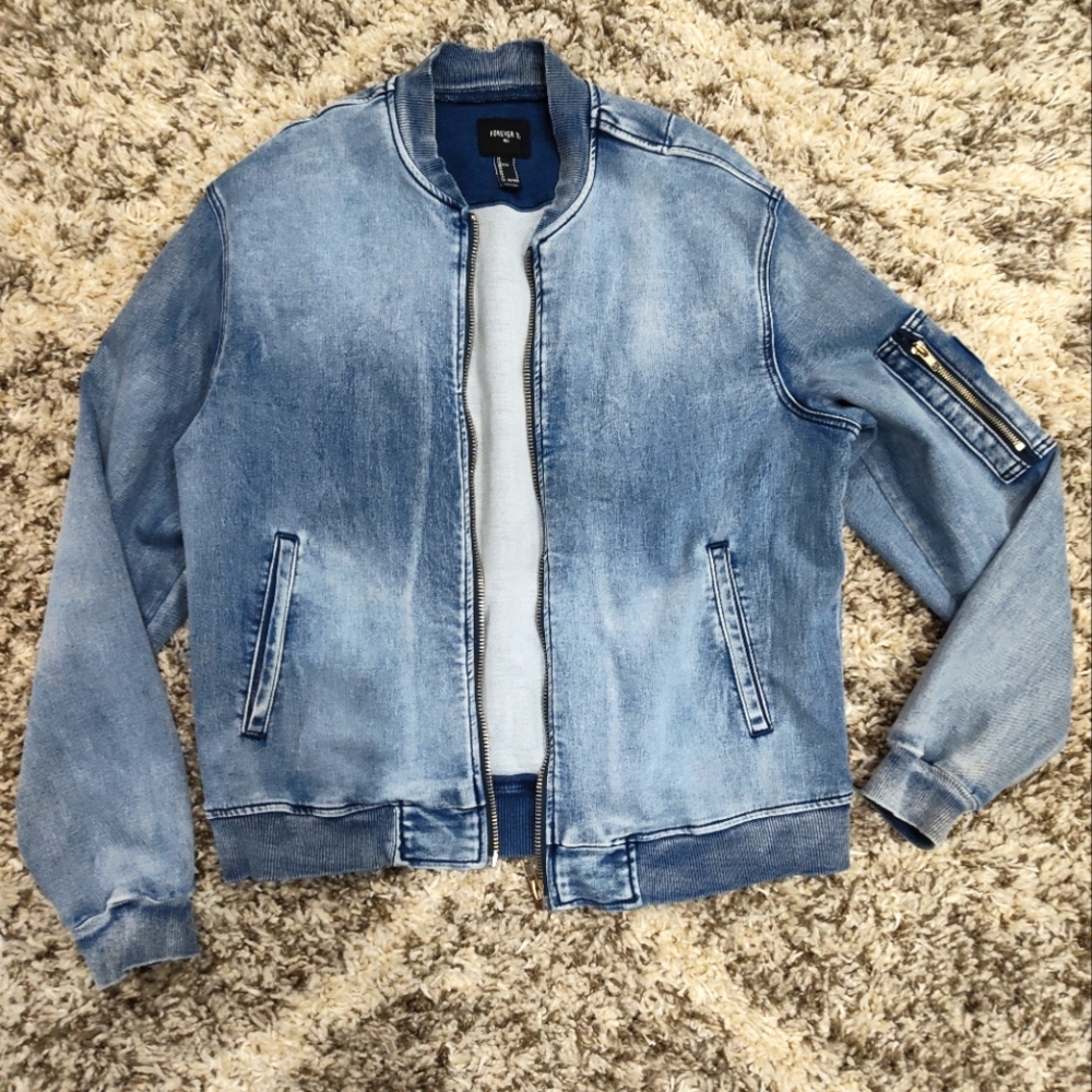 UNISEX Denim Varsity Style Jacket 🔥 BNWOT Men's Small/ Women's Med/LG